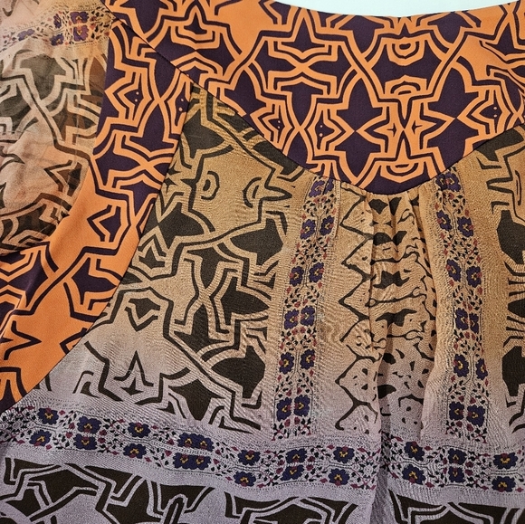 Diane Von Furstenberg Tabalah Silk V Neck Dress In Orange And Maroon Size 4 - Picture 8 of 16